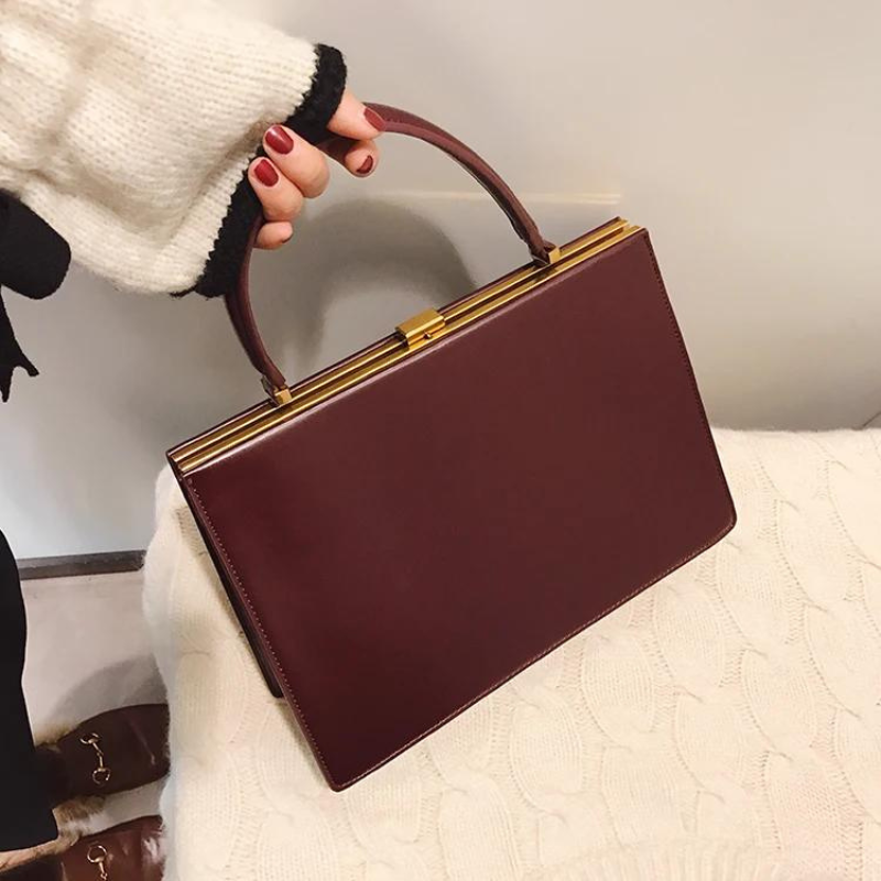 ANGIE - Sac à Main Cuir Lisse vintage