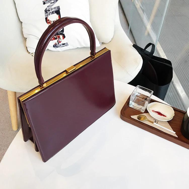 ANGIE - Sac à Main Cuir Lisse vintage