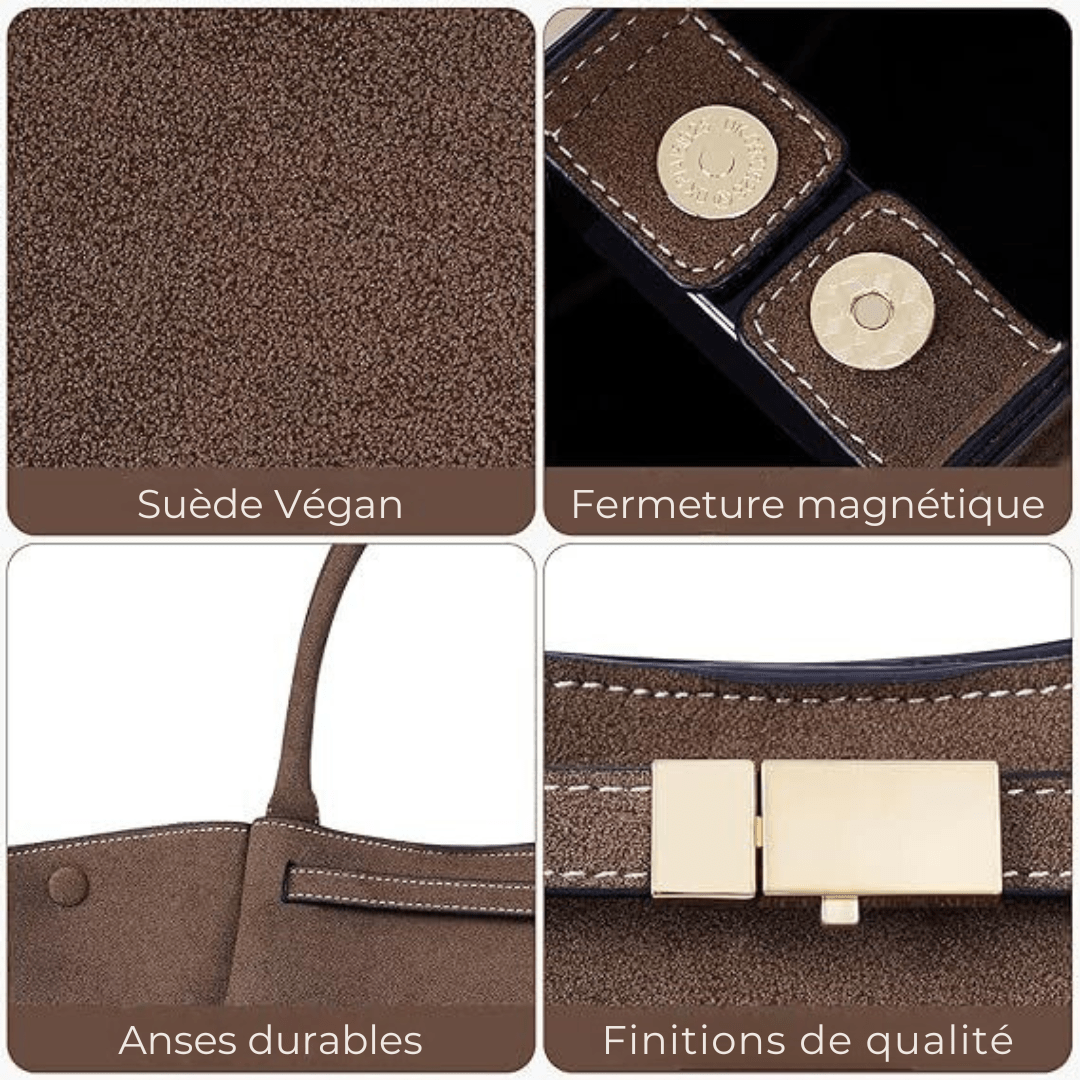 ANNE - Grand Sac à Main Bandoulière en Daim