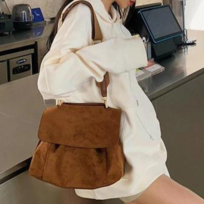 FABIOLA - Sac a Main Bandouliere en Daim
