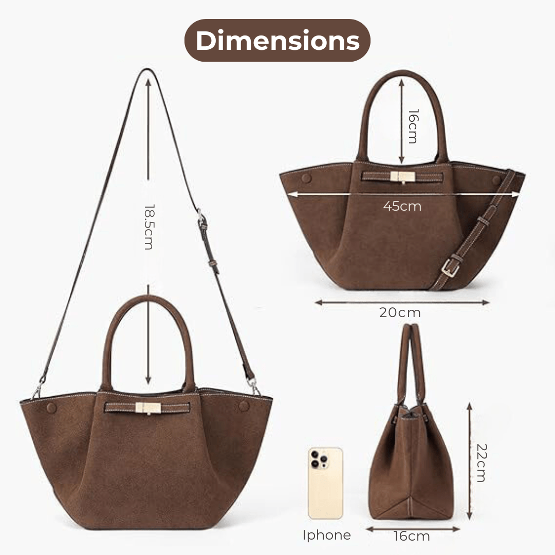 ANNE - Grand Sac à Main Bandoulière en Daim