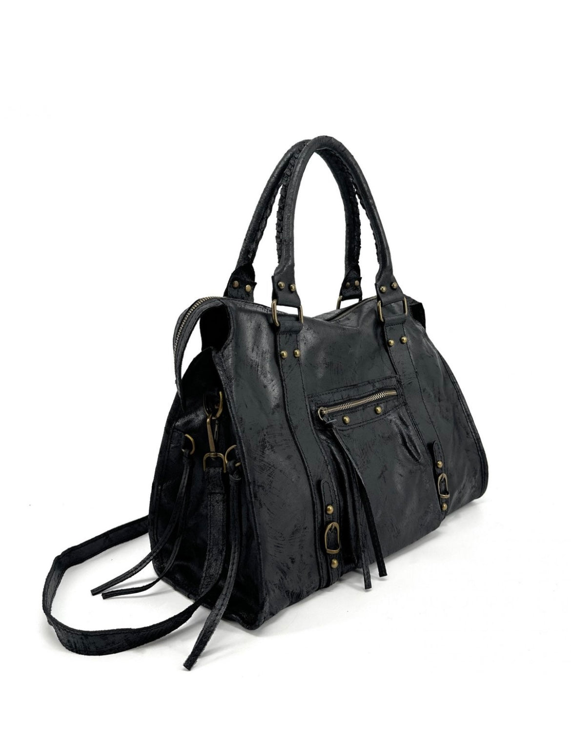VAIA – Sac à main en cuir brossé italien