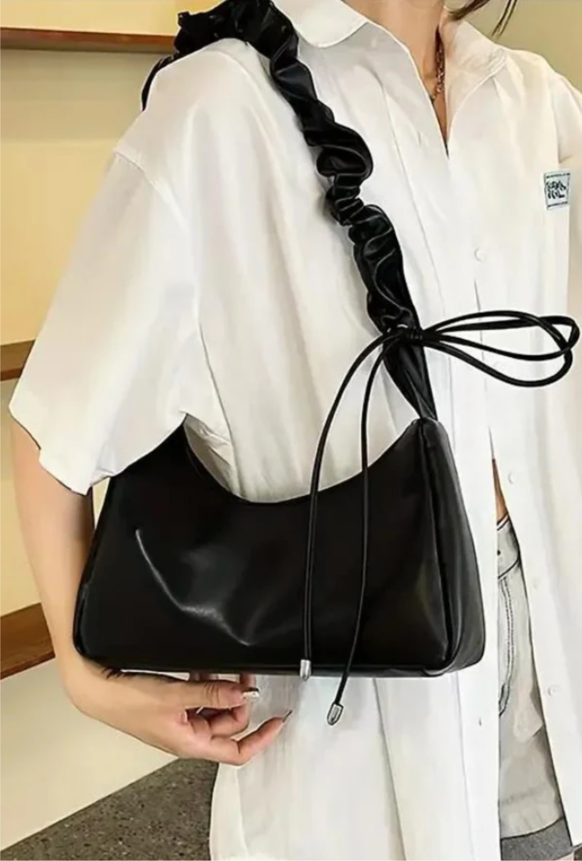 LILOU - Petit Sac à Main Rigide en Bandoulière