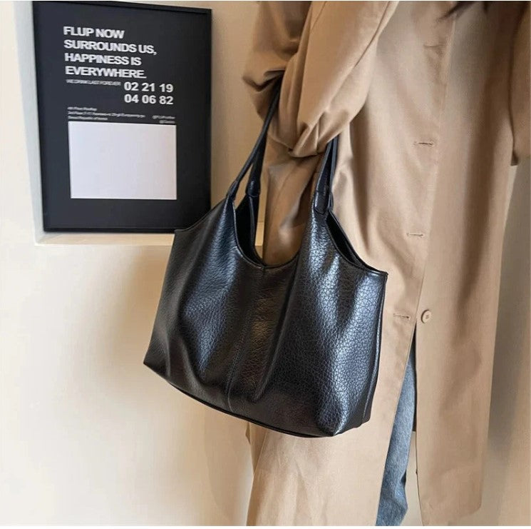 EVA - Grand Sac à Main Vintage en Cuir Solide