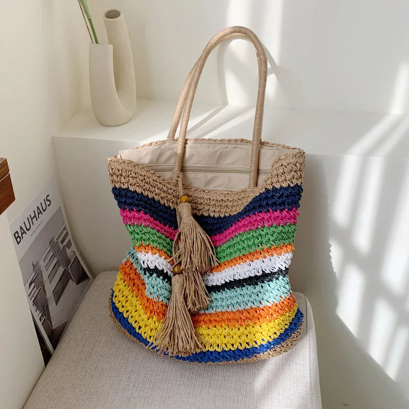 HISTORIA - Sac à Main de Plage Tote Bag Tissé