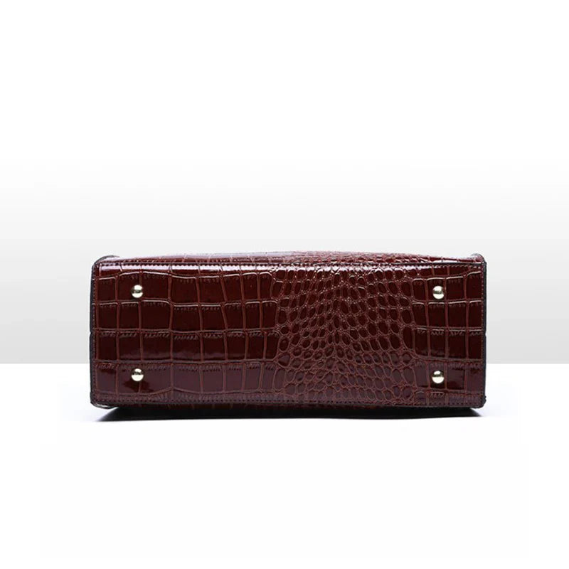 ERIS - Sac à Main Grande Capacité Croco en Cuir Vernis