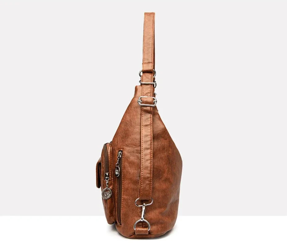 ODALIS - Sac à Main Bandoulière en Cuir Multipoche