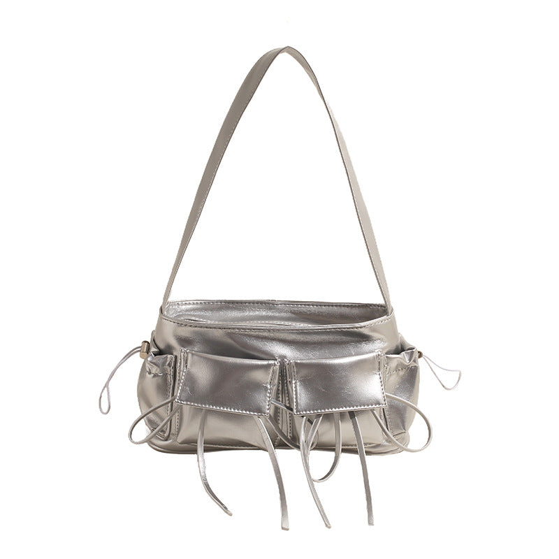 REIS - Sac à Main en Cuir Vernis Élégant avec Bandoulière