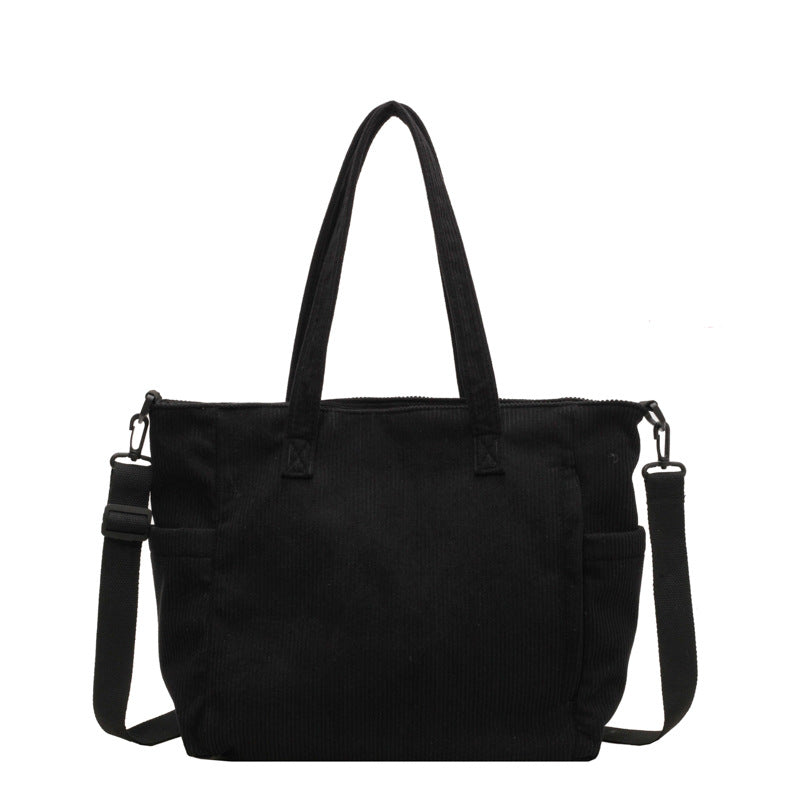 WILLA - Grand Sac à Main de Cour en Velours Côtelé