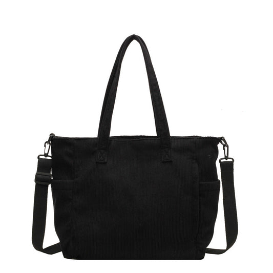 WILLA - Grand Sac à Main de Cour en Velours Côtelé