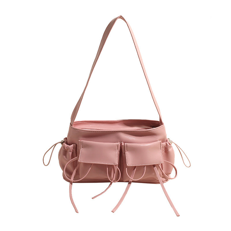 REIS - Sac à Main en Cuir Vernis Élégant avec Bandoulière