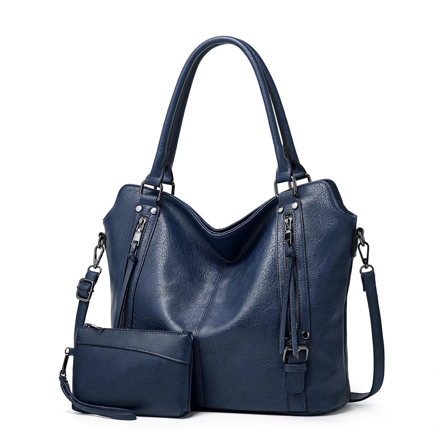CHIARA - Grand Sac à Main de Cours Multipoches avec Pochette