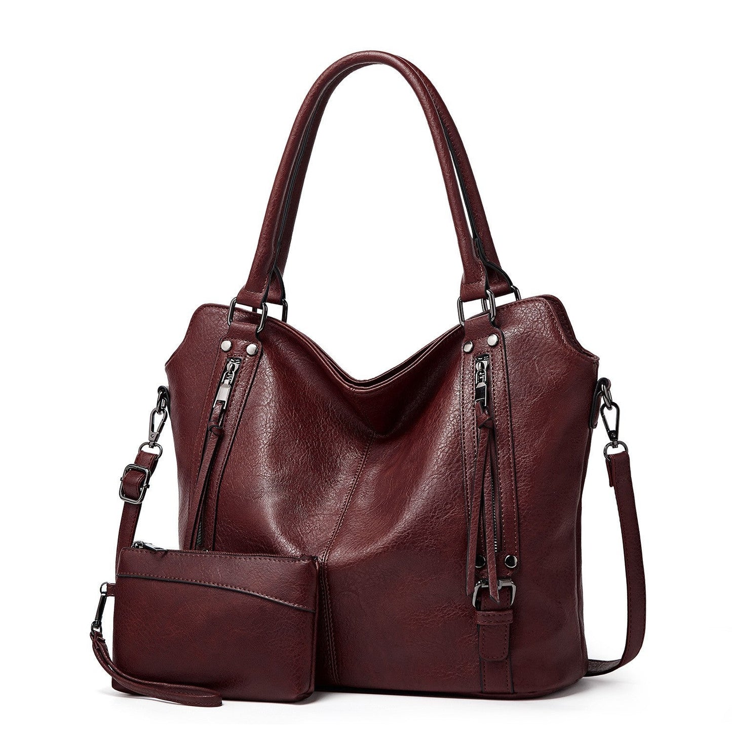 CHIARA - Grand Sac à Main de Cours Multipoches avec Pochette