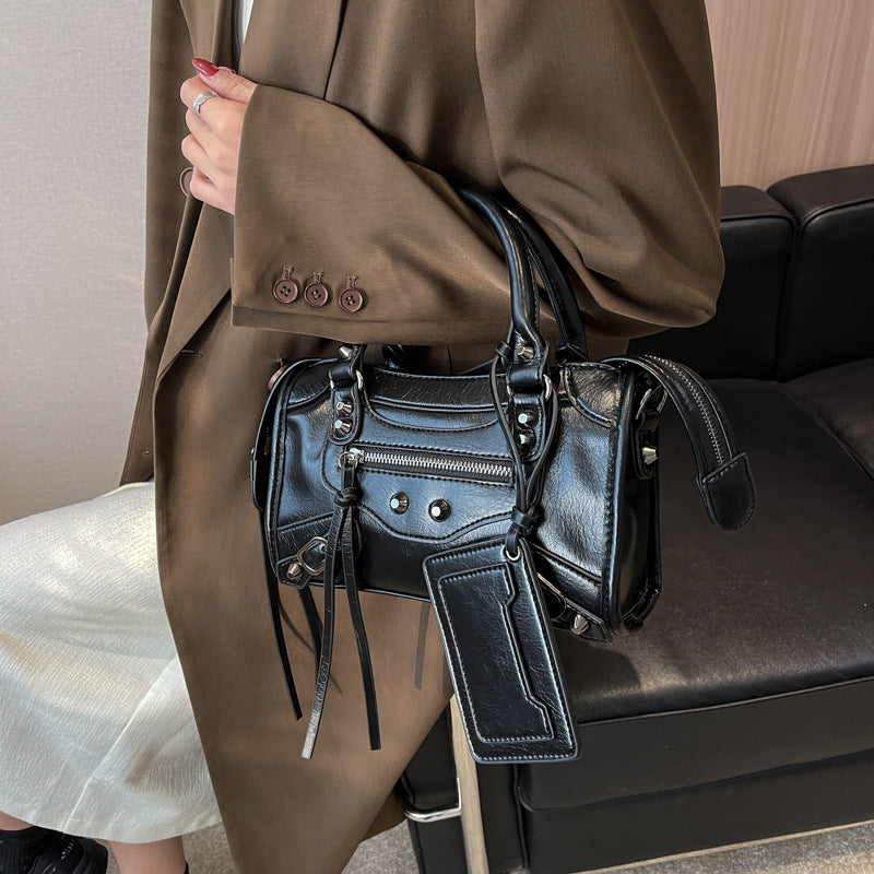MAËLLE - Petit Sac à Main Rétro en Cuir