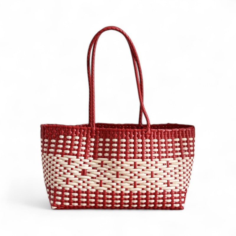 ELODIE - Sac à Main de Plage en Plastique Tissé