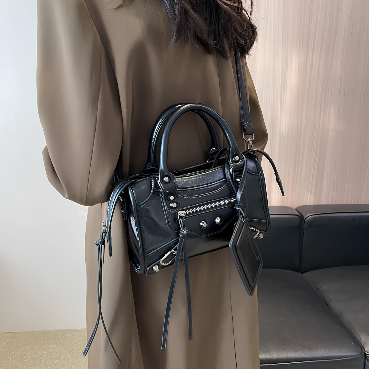 MAËLLE - Petit Sac à Main Rétro en Cuir