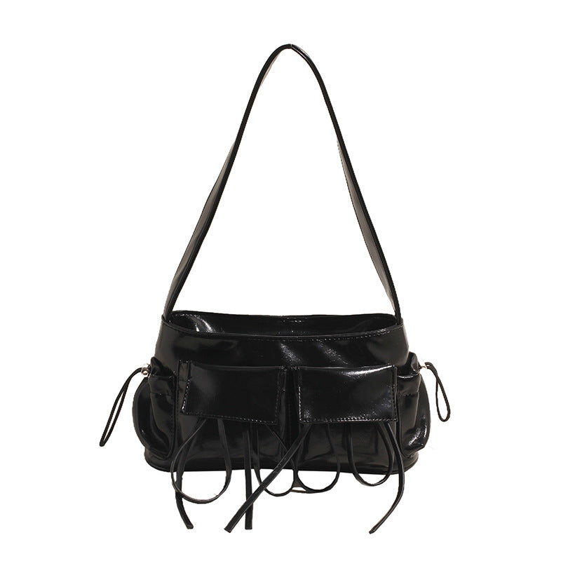 REIS - Sac à Main en Cuir Vernis Élégant avec Bandoulière