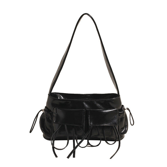 REIS - Sac à Main en Cuir Vernis Élégant avec Bandoulière