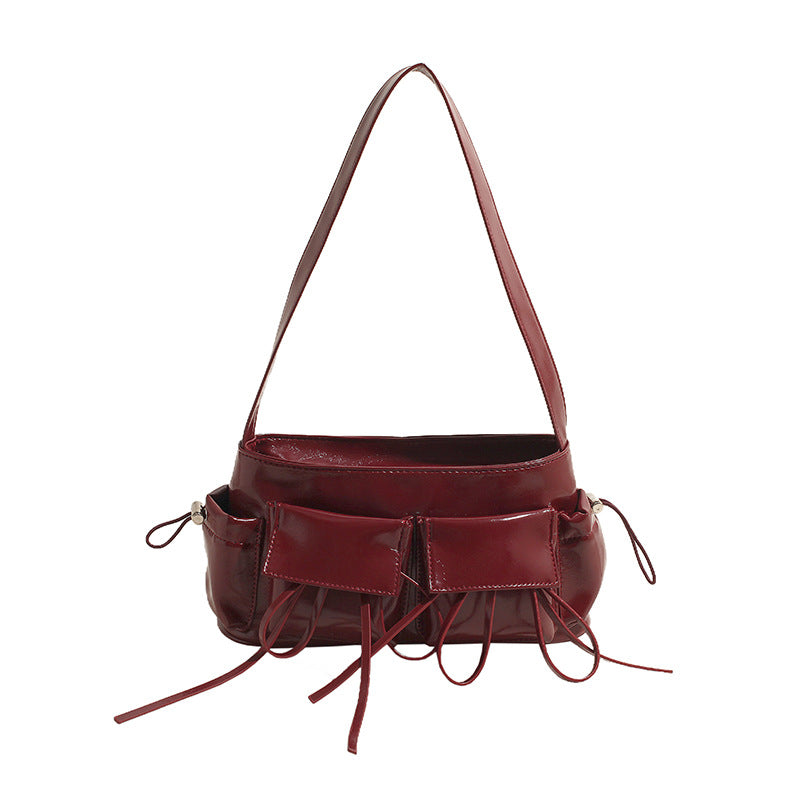 REIS - Sac à Main en Cuir Vernis Élégant avec Bandoulière