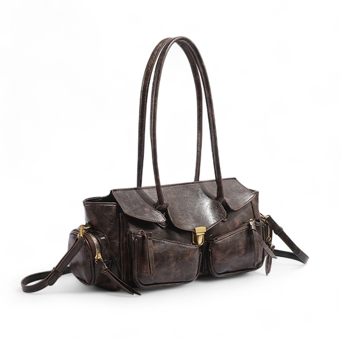 FIOLINE - Sac à Main en Cuir Style Rétro