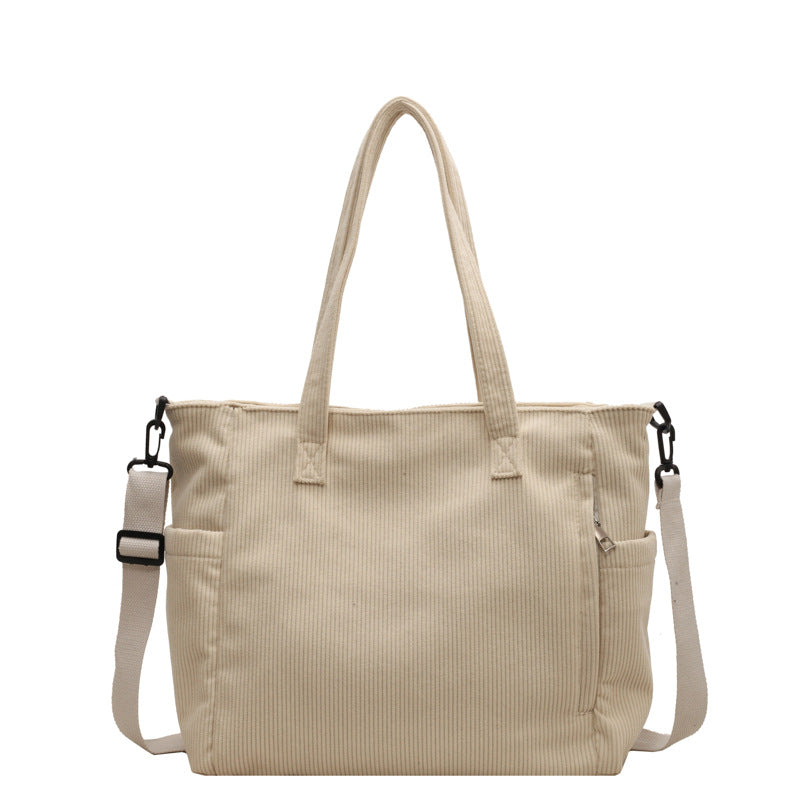 WILLA - Grand Sac à Main de Cour en Velours Côtelé