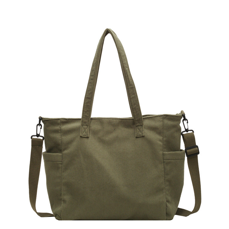 WILLA - Grand Sac à Main de Cour en Velours Côtelé