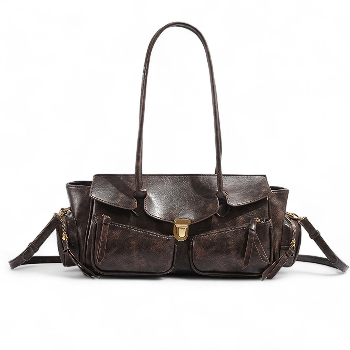 FIOLINE - Sac à Main en Cuir Style Rétro