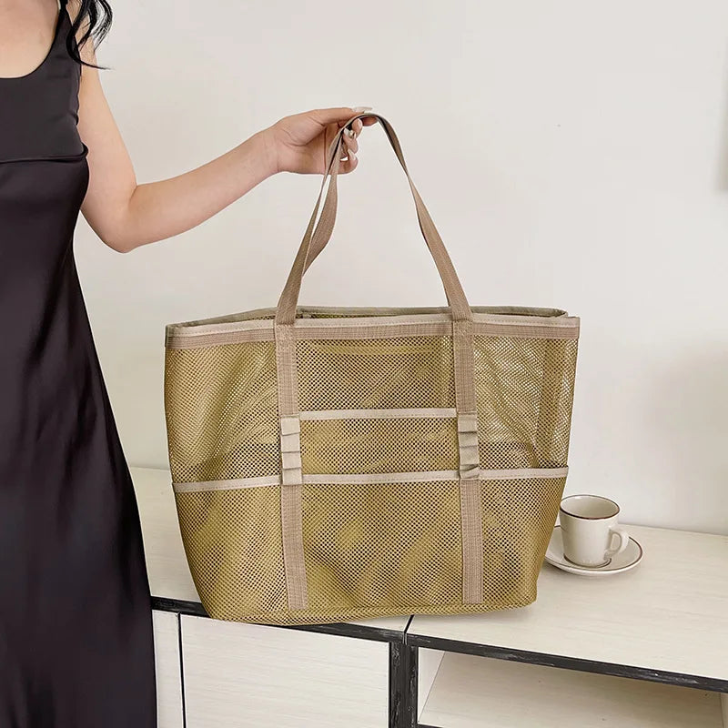 NELLY - Grand Sac à Main de Plage Transparent