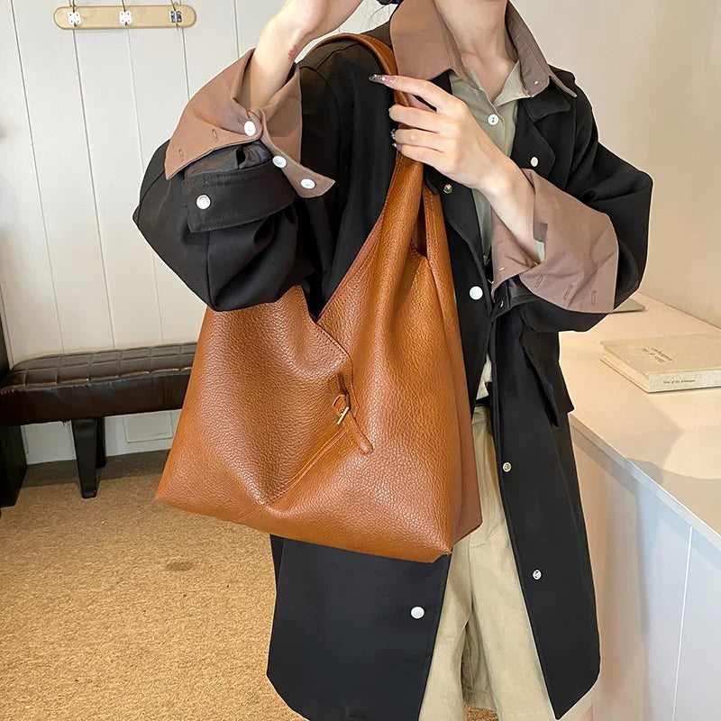 LICA - Grand Sac à Main de Cours en Cuir Souple