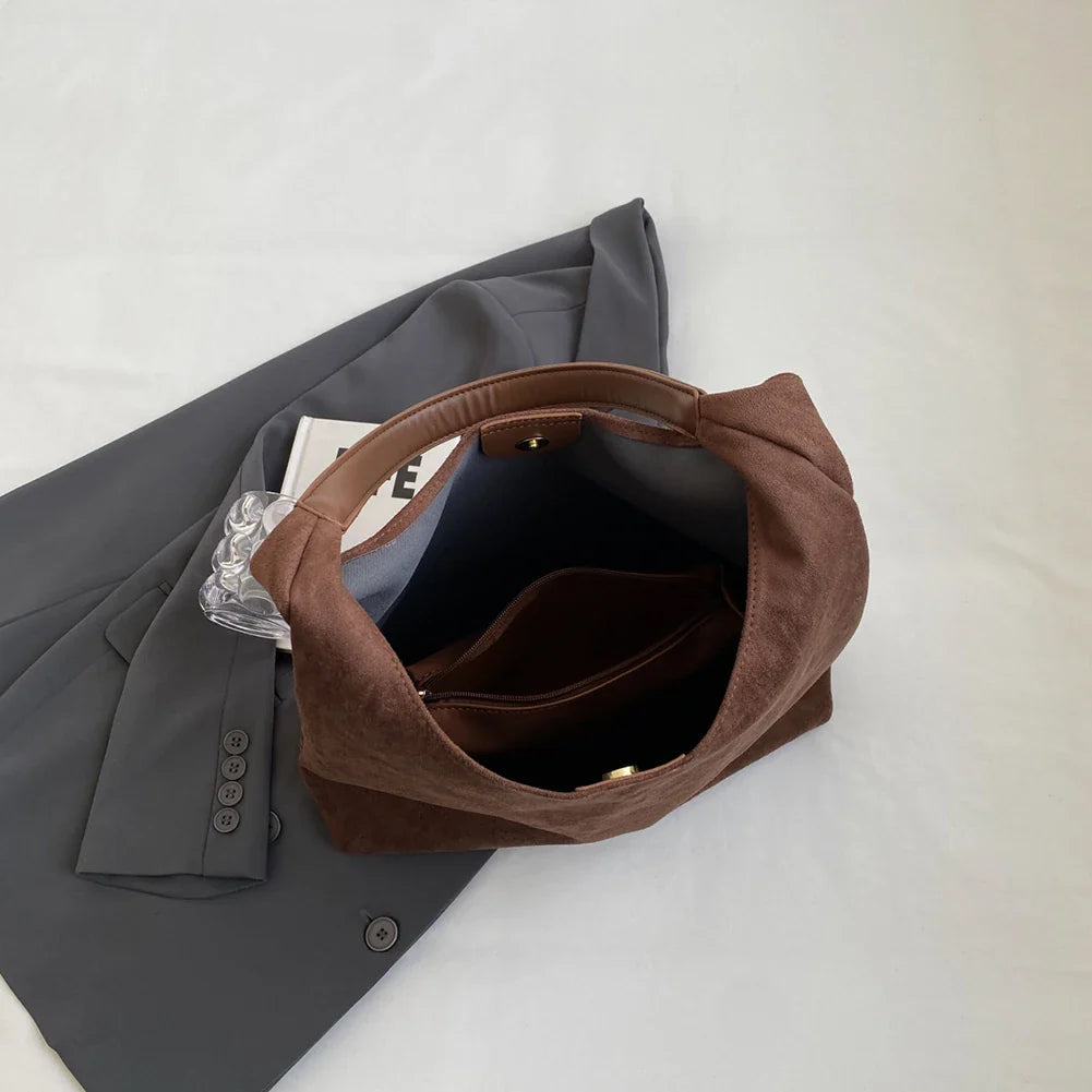 CLEA - Sac à Main Cabas Fourre-Tout en Daim