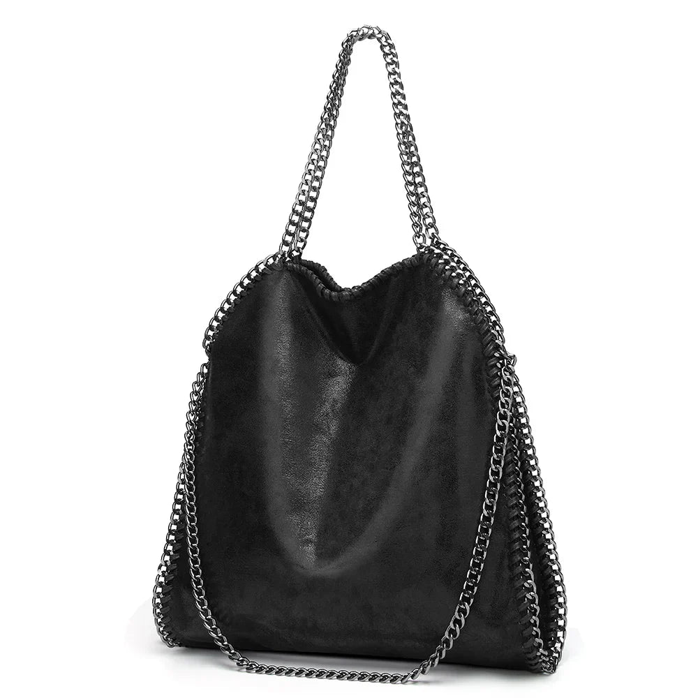 KONIE - Sac à Main en Cuir Souple avec Bandoulière à Chaîne