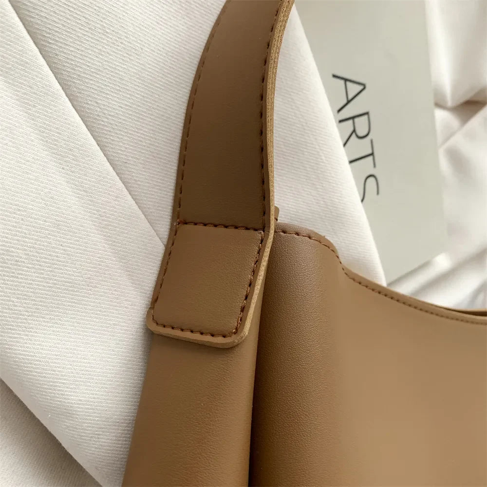 SACHA - Sac à Main Bandoulière en Cuir Lisse avec Pochette Portefeuille