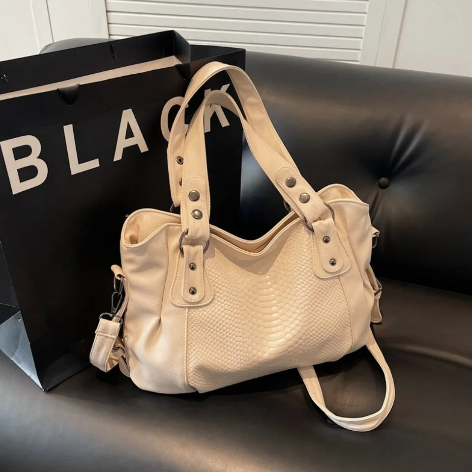 RUBI - Sac à Main de Cours en Cuir Écaillé