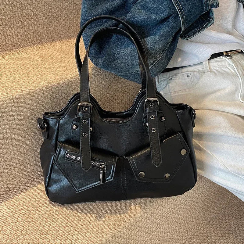 CYNTHIA - Sac à Main de Cours en Cuir Multipoches