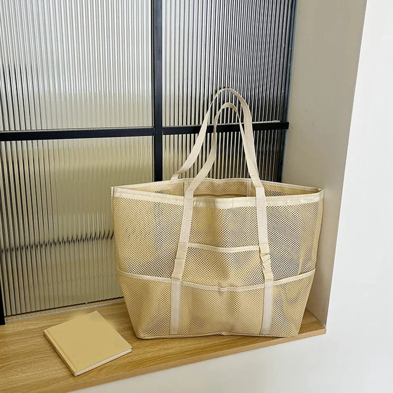 NELLY - Grand Sac à Main de Plage Transparent