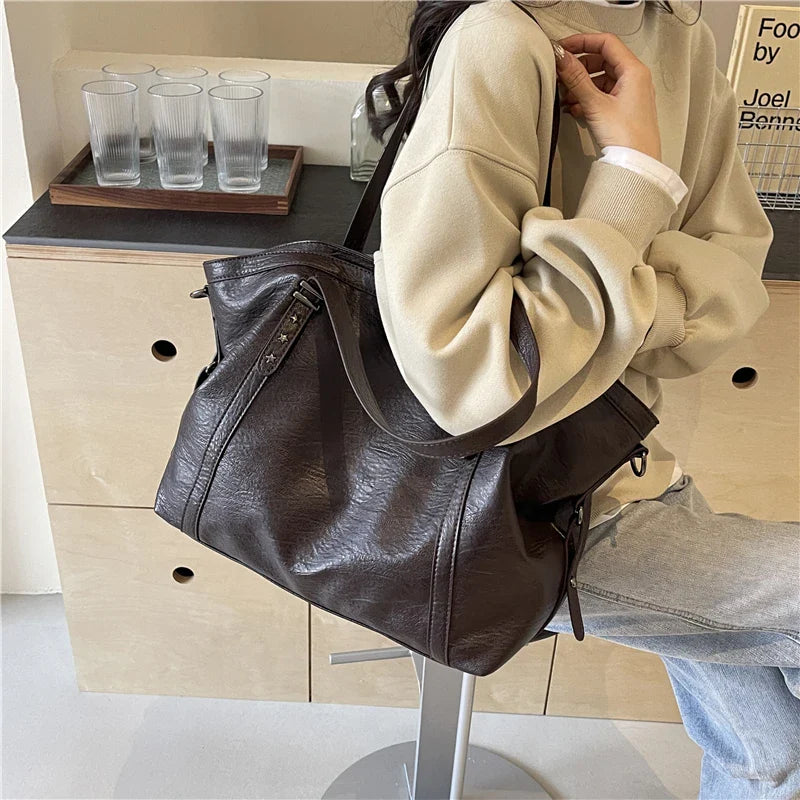 MIA - Grand Sac à Main de Cours en Cuir