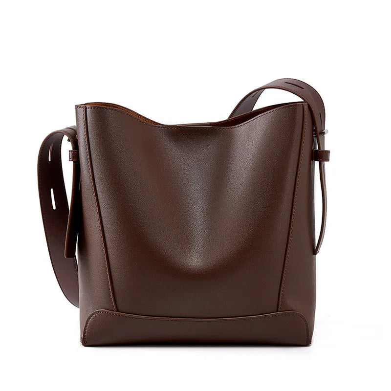 MICA - Sac à Main de Cours en cuir Lisse à Bandoulière