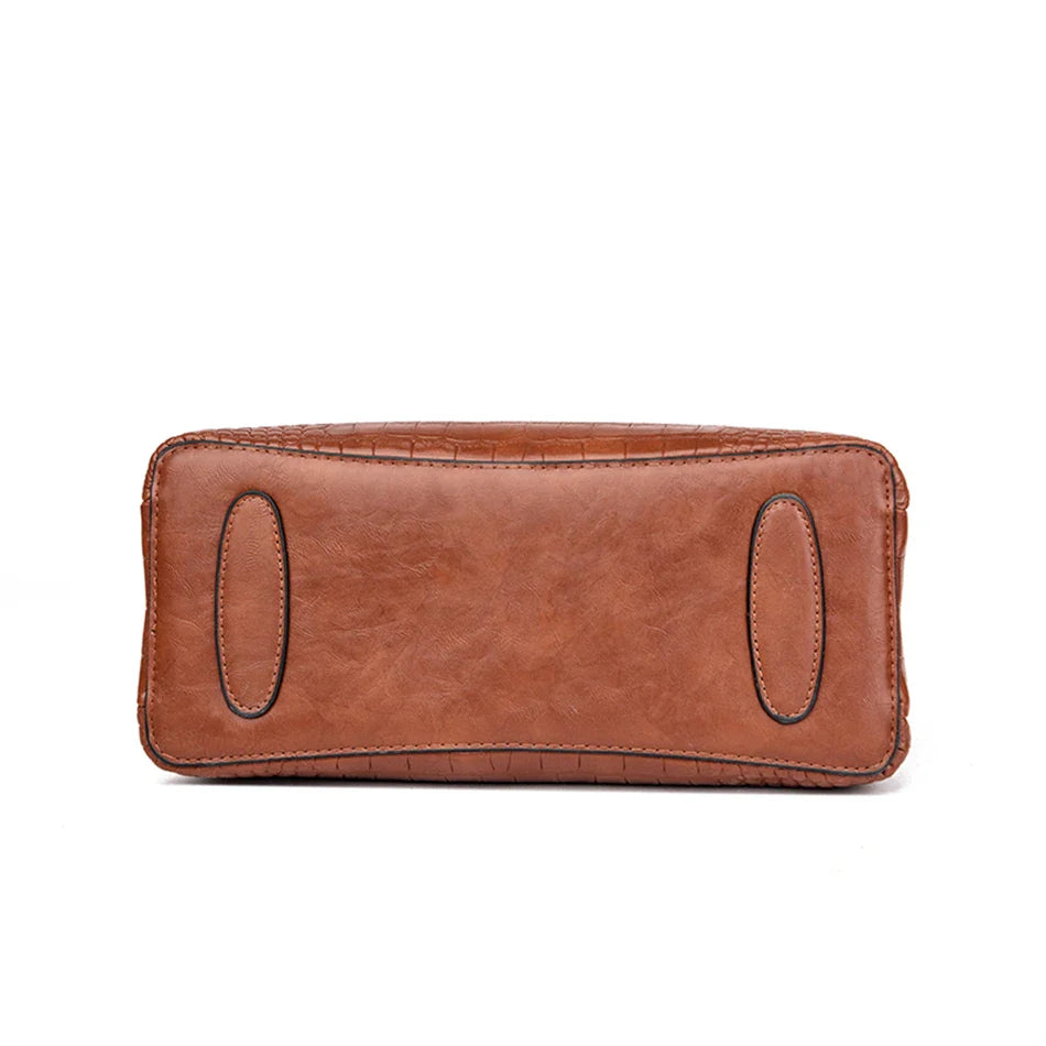 HÉBÉ - Grand Sac à Main Croco avec Bandoulière