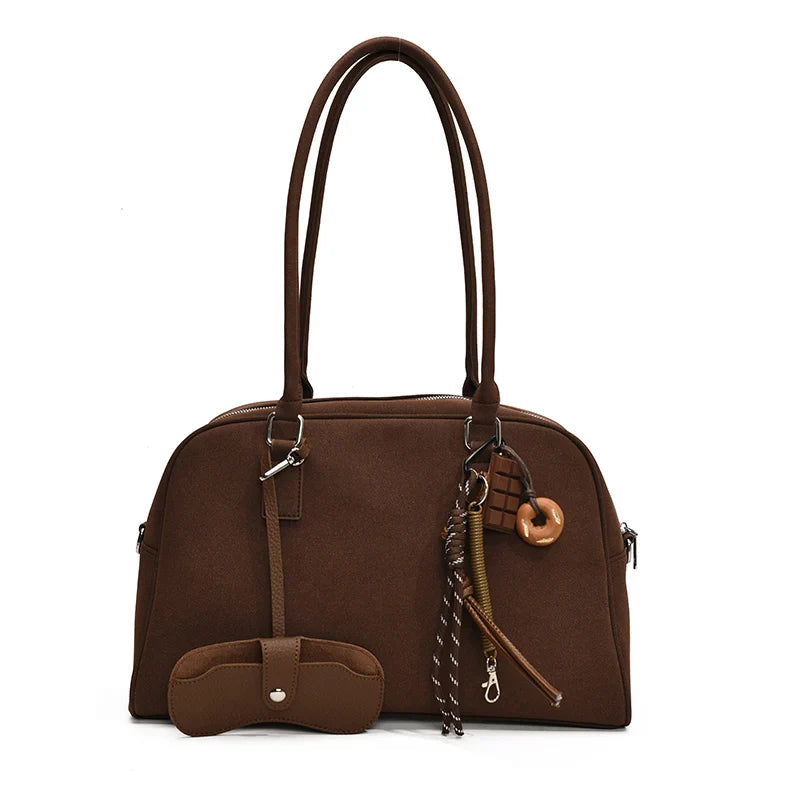 MARIA - Sac à Main de Cours en Bandoulière en Daim