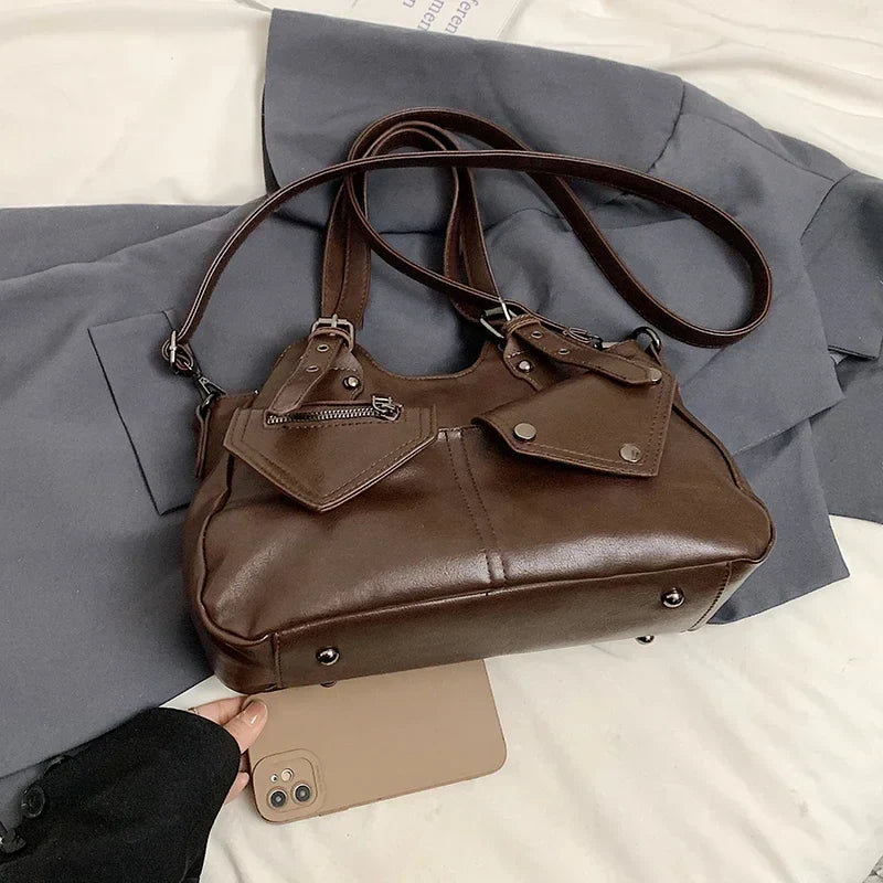 CYNTHIA - Sac à Main de Cours en Cuir Multipoches
