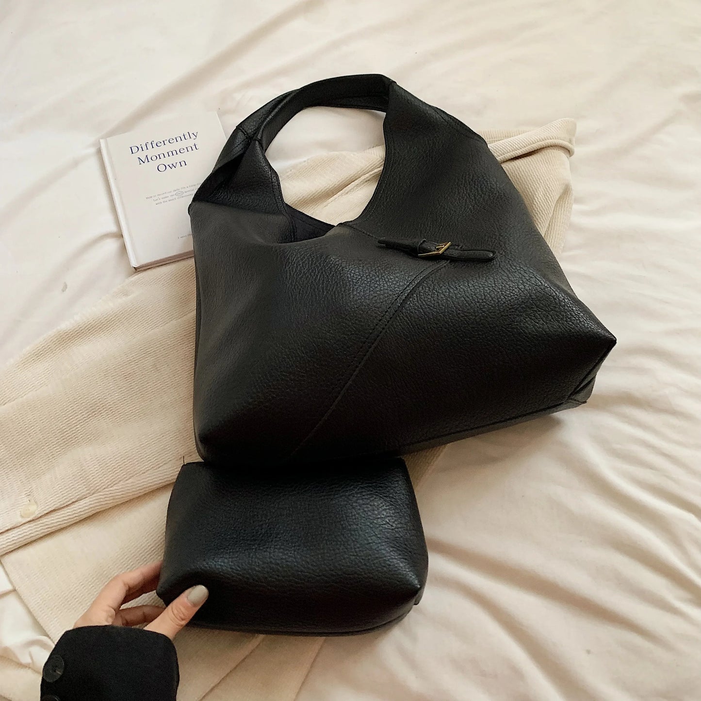 LICA - Grand Sac à Main de Cours en Cuir Souple