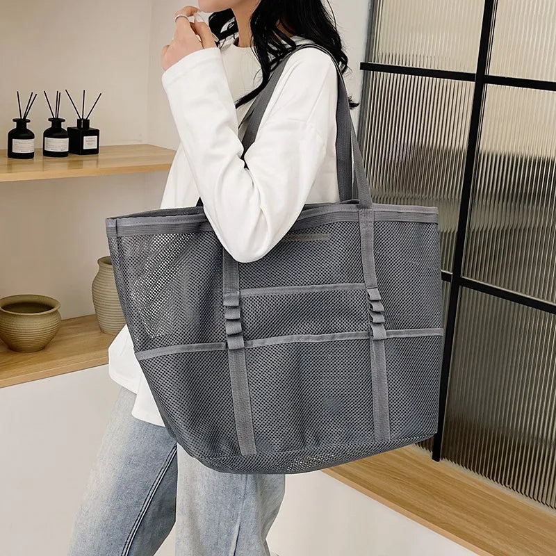 NELLY - Grand Sac à Main de Plage Transparent