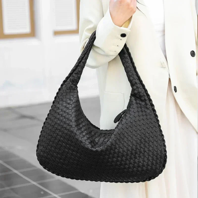 CLARA - Grand Sac à Main Tendance Tissé en Cuir