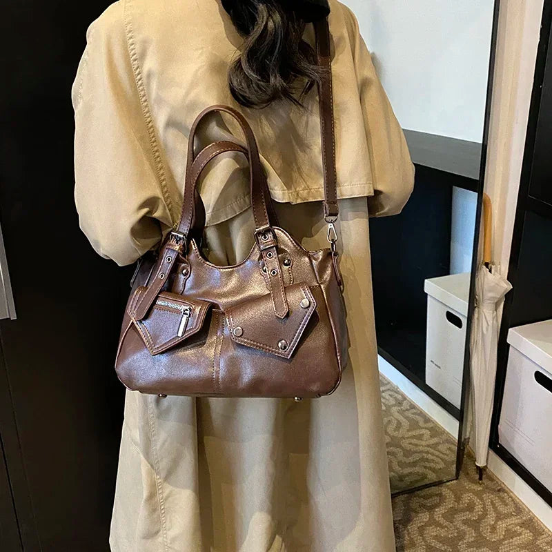 CYNTHIA - Sac à Main de Cours en Cuir Multipoches
