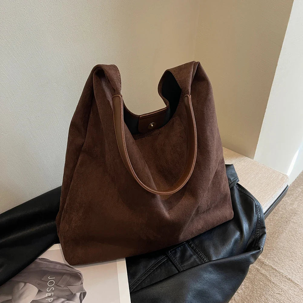 CLEA - Sac à Main Cabas Fourre-Tout en Daim