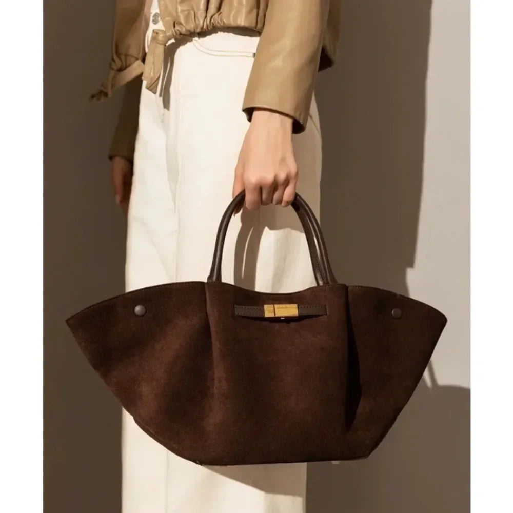 ANNE - Grand Sac à Main Bandoulière en Daim