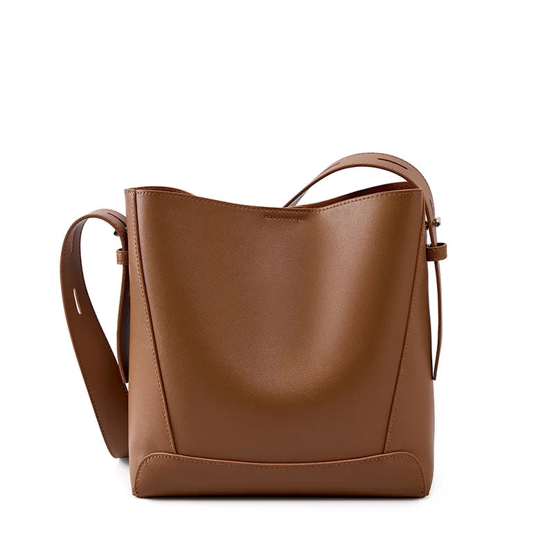 MICA - Sac à Main de Cours en cuir Lisse à Bandoulière