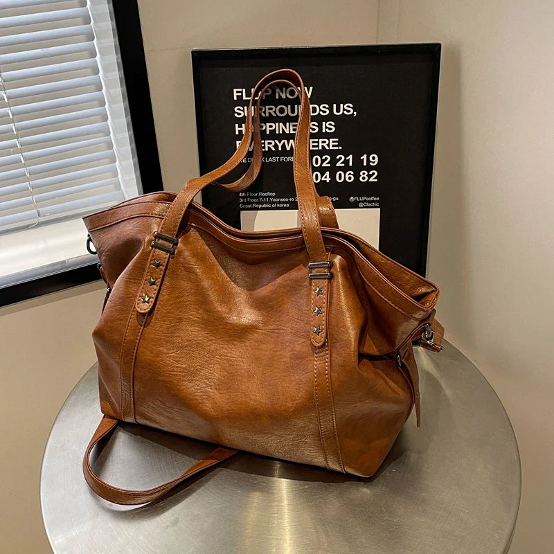 MIA - Grand Sac à Main de Cours en Cuir