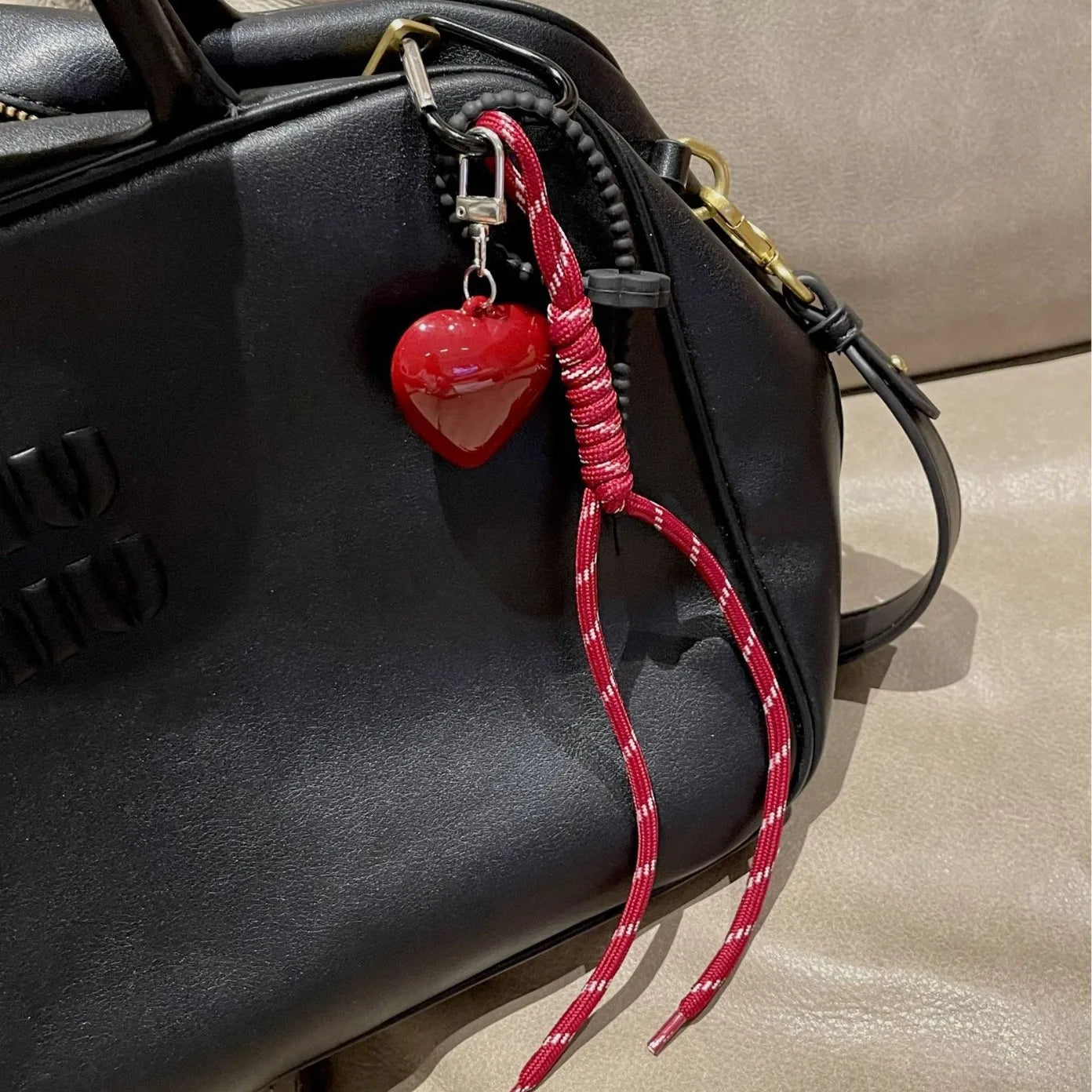 Porte-Clés en Coeur et Corde Tressée