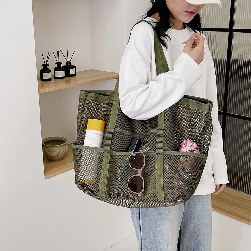 NELLY - Grand Sac à Main de Plage Transparent